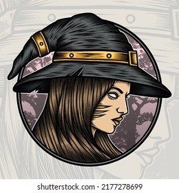 Witch Vector Illustration. Premium vector