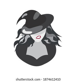 Witch vector on white background picture