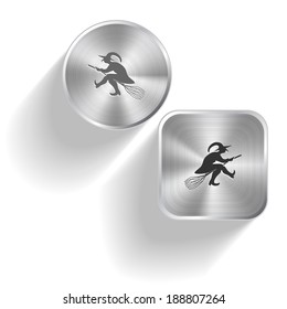 Witch. Vector set steel buttons