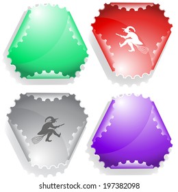 Witch. Vector sticker.