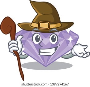 Witch violet diamond in a cartoon bag