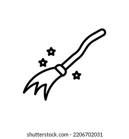 Witch wand line icon illustration. icon related to Halloween. Line icon style. Simple design editable