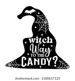witch way to the candy, halloween t shirt design, halloween