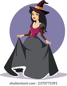 
Witch Wearing a Pointed hat Dressed up for Halloween Party Vector Illustration

Charming Halloween enchantress in attractive costume with witchy hat 
