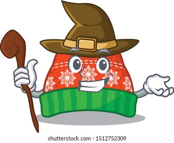 Witch winter hat cartoon
