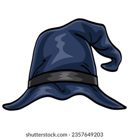 Witch Wizard Hat Cap Cartoon Vector Illustration Icon