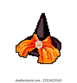 witch wizard hat game pixel art retro vector. bit witch wizard hat. old vintage illustration