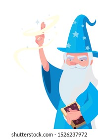 witch and wizard of tales characters vector illustration design
