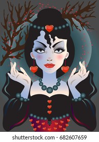 The witch in the wood at night