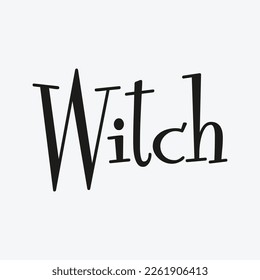 Witch word fantasy text vector illustration