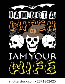 Ich bin Hexe Ich bin Dein frommes Halloween-Shirt-Druck-Vorlage gruselig thematisch Horror-Geist Kürbis Hexe Boom-Vektorgrafik