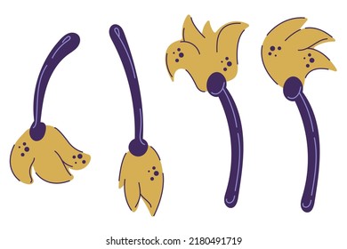 Witch_brooms. Small set of four witch brooms.