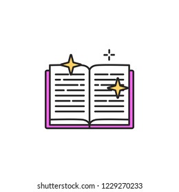 witchcraft book icon. Element of magic icon for mobile concept and web apps. Color witchcraft book icon can be used for web and mobile