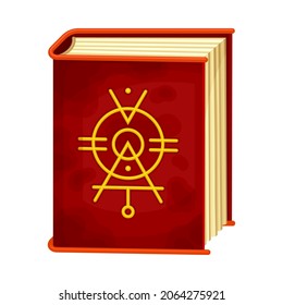 Witchcraft book with magic spells cartoon vector illustration