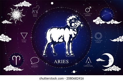 Witchcraft card astrology for Cancer zodiac sign and zodiac constellations. Modern magic, divination, crescent moon and sun on a blue background esoteric. Vector EPS10 illustration.