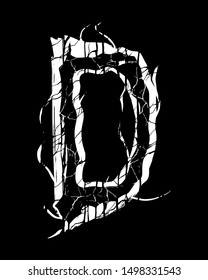 Witchcraft font.White letter on black background.