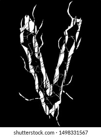 Witchcraft font.White letter on black background.