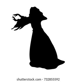 Witchcraft witch magical silhouette fantasy. Vector illustration.