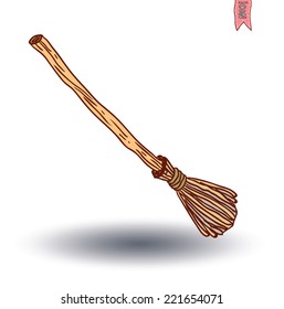 witche broomstic. vector illustration