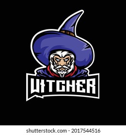 Witcher mascot esport logo. Illustration for Sport, Badge, Printing Design and Esport Team.
