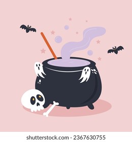 Witcher pot vector Halloween illustration