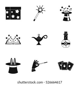 Witchery icons set. Simple illustration of 9 witchery vector icons for web