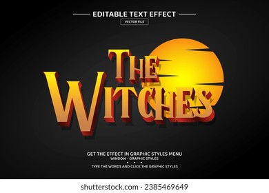 The witches 3D editable text effect template