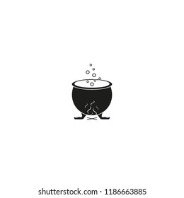 Witches boiler icon black on the white background