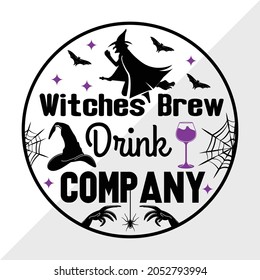 Witches Brew Drink Company, Holiday Printable Vector Illustration