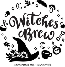 Witches Brew Halloween Vector Illustration