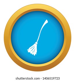 Witches broom icon blue vector isolated on white background for any design