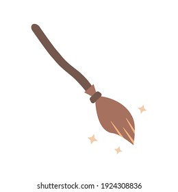 Witches broom Icon Vector Sign And Symbols.