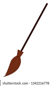 Witches broom illustration print vector on white background