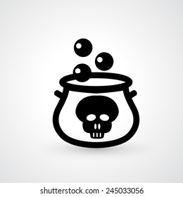 witches cauldron icon vector
