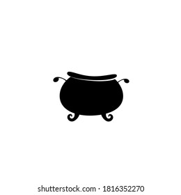 Witches cauldron with potion. caldron cooking pot. Cartoon vector illustration. Magic, witchcraft or wizardry concept. Halloween symbol.