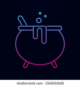 Witches cauldron with potion for illustration of magic, witchcraft nolan icon. Simple thin line, outline vector of halloween icons for ui and ux, website or mobile