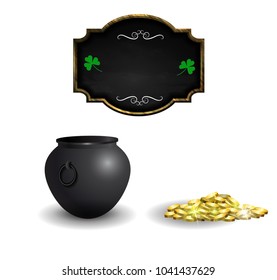 Witches cauldron with potion isolated on white background