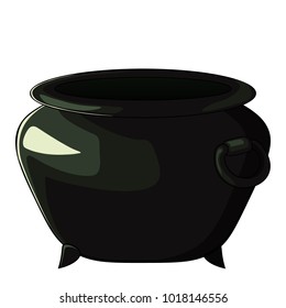 Witches empty cauldron  isolated on white background.