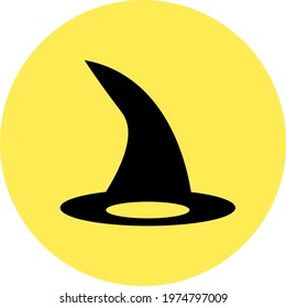 Witches hat, icon illustration, vector on white background