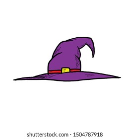 witches hat illustration in hand drawn style