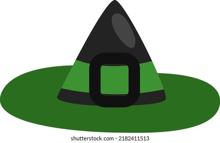Witches hat, illustration, vector on a white background.