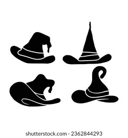 Witches Hat Silhouette Illustration Isolated In White