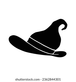 Witches Hat Silhouette Illustration Isolated In White