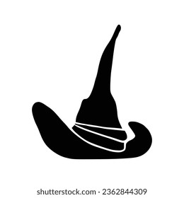Witches Hat Silhouette Illustration Isolated In White
