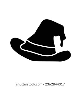 Witches Hat Silhouette Illustration Isolated In White
