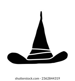 Witches Hat Silhouette Illustration Isolated In White