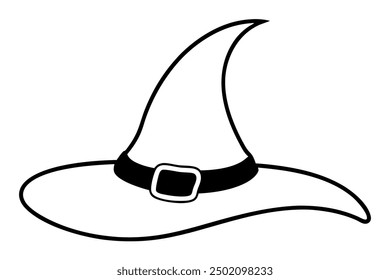 Sombrero de brujas Pequeña silueta de tatuaje Ilustración vectorial, Clipart y diseño de arte de línea, silueta de sombrero de bruja perfecta para Pequeños diseños de tatuajes, Ilustraciones vectoriales y Clipart.