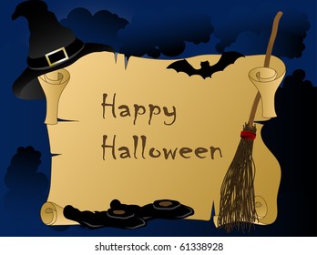 Witches hat,broom and shoes