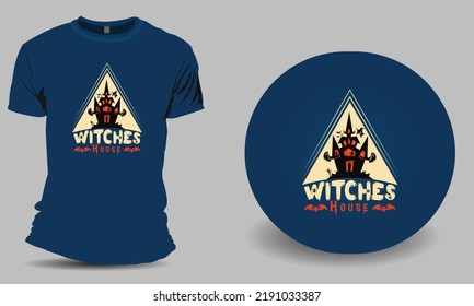 Witches House Minimal halloween Design for t shirt