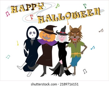 Witches, jack-o'-lanterns, grim reaper and werewolves danced in celebration of Halloween.